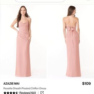 Azazie Rosette Chiffon Dress
